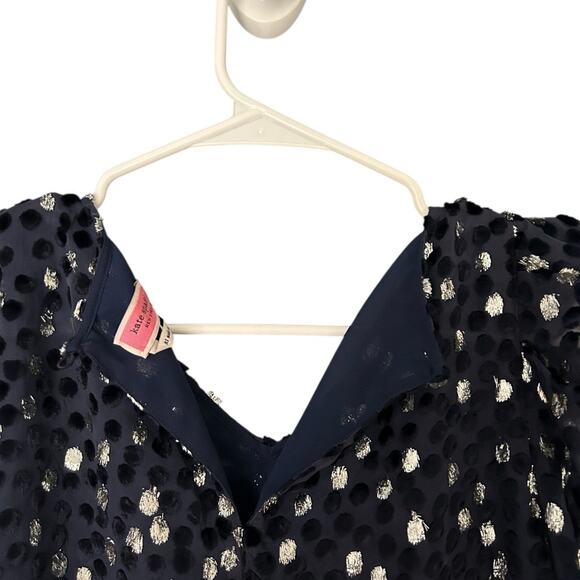 Kate Spade Scatter Dot Top Celestial Blue Women's XS Burnout Velvet Metallic - Picture 7 of 9